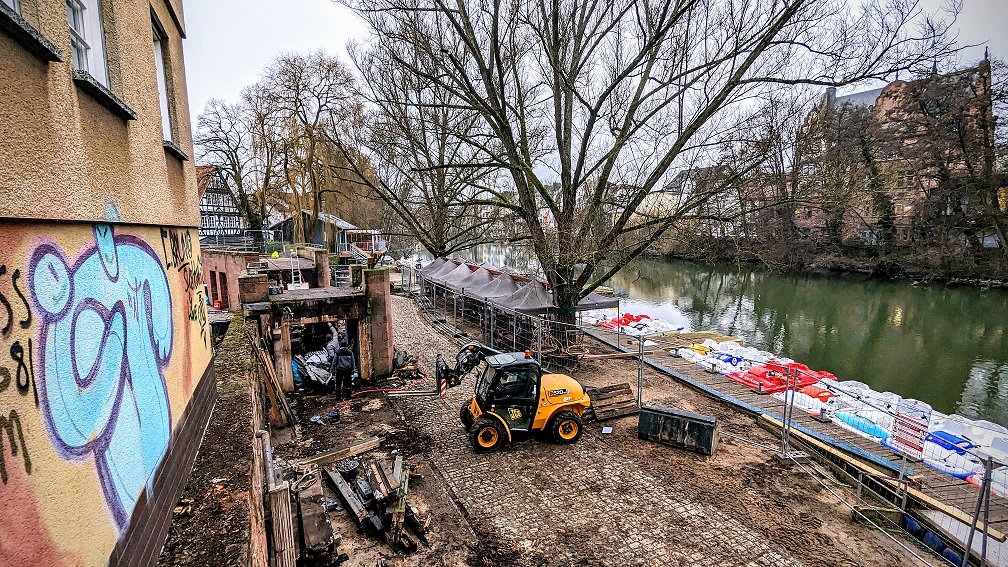 Die Baustelle am Trojedamm schreitet voran